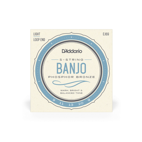 D'Addario EJ69 5-String Phosphor Bronze Light Banjo Strings