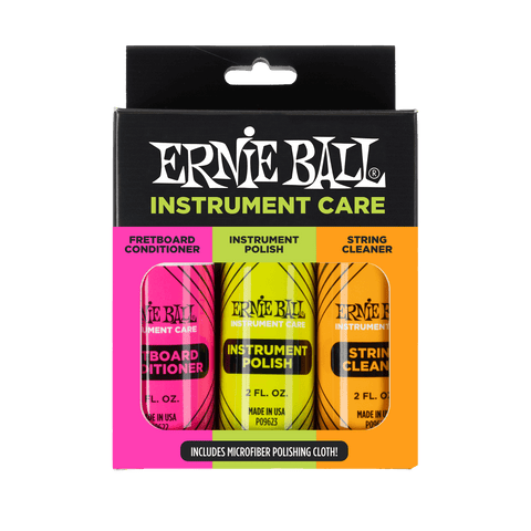 Ernie Ball Instrument Care 3-pack w/Microfiber Polish Cloth