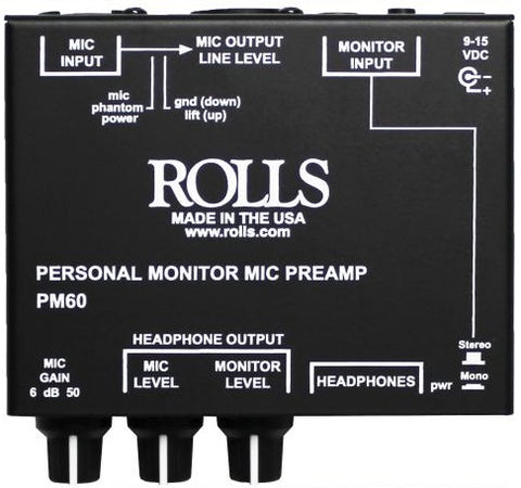 Rolls PM60 Personal Monitor Mic Preamp