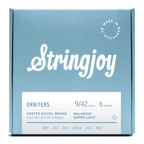 Stringjoy Orbiters | Balanced Super Light Gauge (9-42) Coated Nickel Wound Electric Guitar Strings