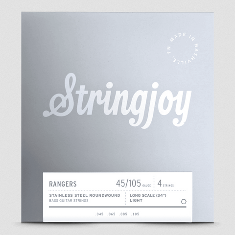 Stringjoy Rangers | Light Gauge (45-105) 4 String Long Scale Stainless Steel Bass Guitar Strings