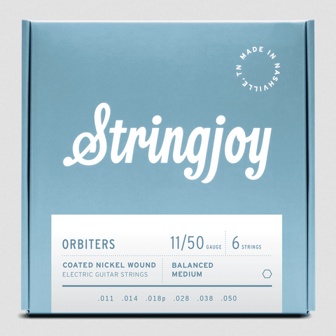 Stringjoy Orbiters | Balanced Medium Gauge (11-50) Coated Nickel Wound Electric Guitar Strings