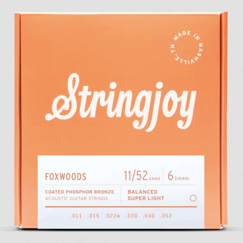 Stringjoy Foxwoods | Super Light Gauge (11-52) Coated Phosphor Bronze Acoustic Guitar Strings