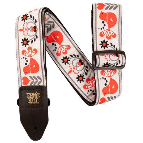 Ernie Ball Red Bird Winter Jacquard Strap