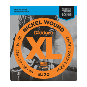 D'Addario EJ20 Nickel Wound Jazz Extra Light Electric Guitar Strings