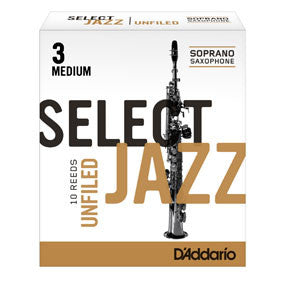 D'Addario Select Jazz Unfiled Soprano Saxophone Reeds